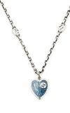 GUCCI Heart SILVER & BLUE ENAMEL Necklace YBB645545000200U | Bandiera Jewellers Toronto and Vaughan