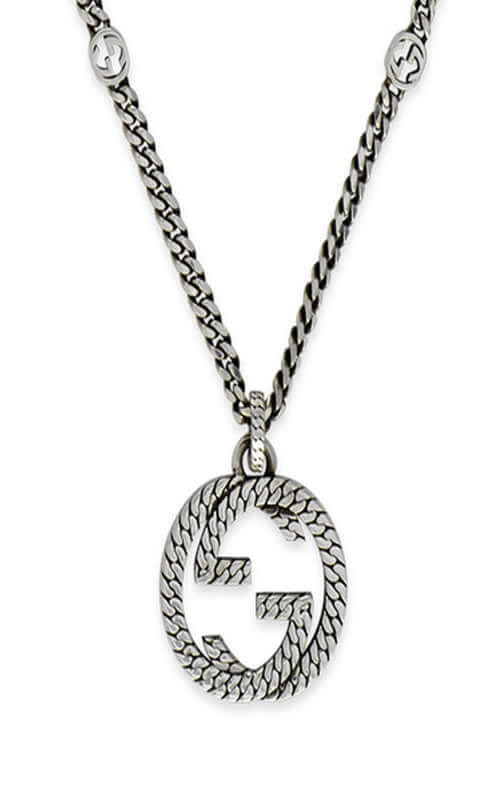 GUCCI Silver Interlocking G Necklace YBB678651001 www