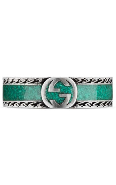 GUCCI Interlocking G Silver & Enamel Ring YBC645573001 | Bandiera Jewellers Toronto and Vaughan