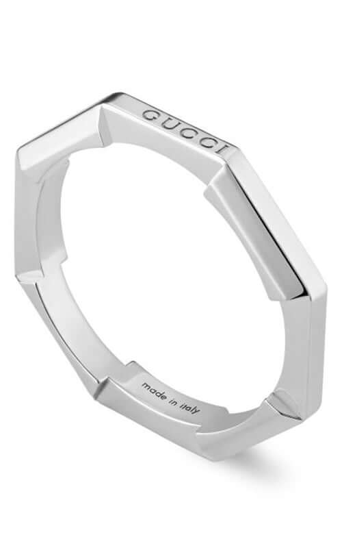 GUCCI Link to Love 18k White Gold Ring YBC662194003 | Bandiera Jewellers Toronto and Vaughan