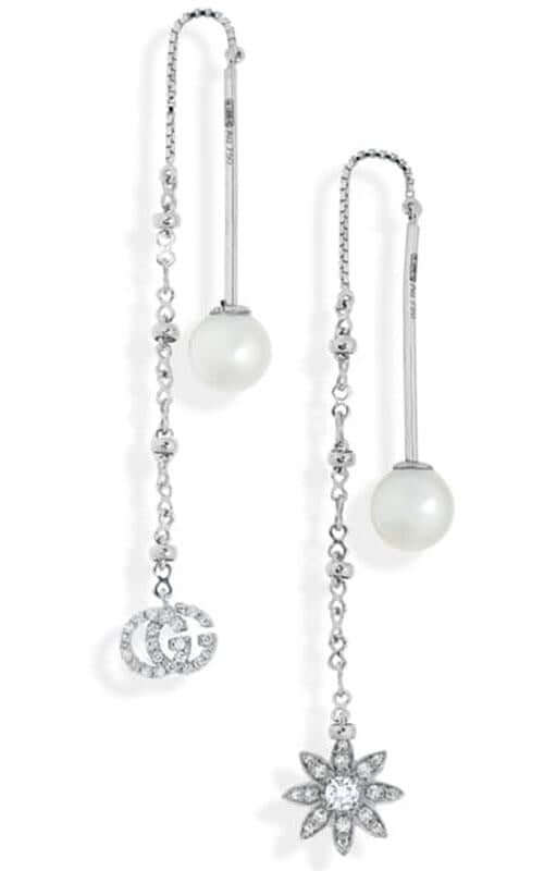 GUCCI Flora 18k White Gold, Pearls & Diamonds Earrings YBD58203100100U | Bandiera Jewellers Toronto and Vaughan