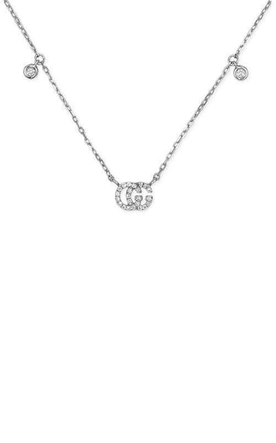 Gucci Running G Necklace White Gold and Diamonds (YBB47923100100U) | Bandiera Jewellers Toronto and Vaughan