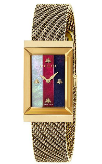 GUCCI G-Frame PVD Gold Rectangular Watch YA147410 | Bandiera Jewellers Toronto and Vaughan