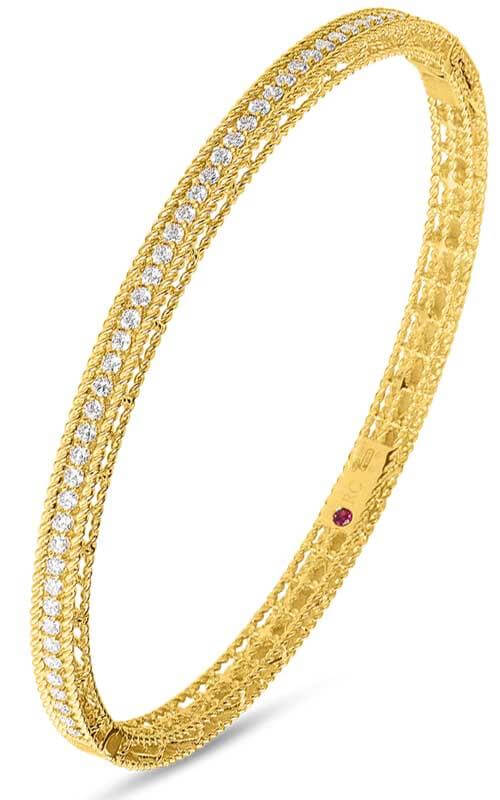 Roberto Coin Princess Diamonds and Yellow Gold Bangle (7771359AYBAX) | Bandiera Jewellers Toronto and Vaughan