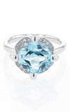 Mimi Cocktail White Gold, Blue Topaz and Diamonds Ring  (A562B025B) | Bandiera Jewellers Toronto and Vaughan