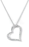 Roberto Coin Slanted Heart White Gold and Diamonds Pendant (001443AWCHX0) | Bandiera Jewellers Toronto and Vaughan