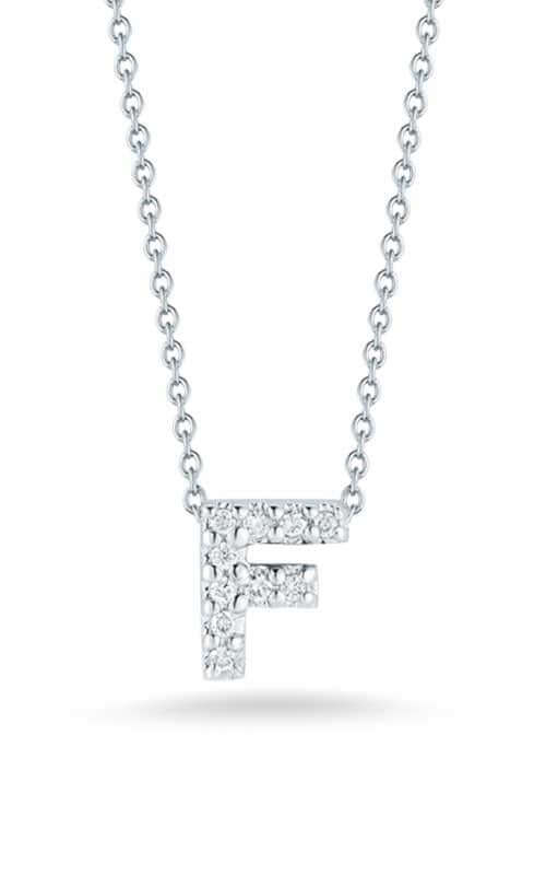 Roberto Coin Love Letter F Pendant White Gold and Diamonds (001634AWCHXF) | Bandiera Jewellers Toronto and Vaughan