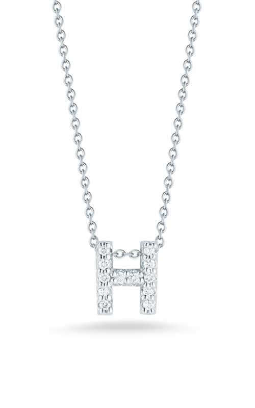 Roberto Coin Love Letter H White Gold and Diamonds Pendant (001634AWCHXH) | Bandiera Jewellers Toronto and Vaughan