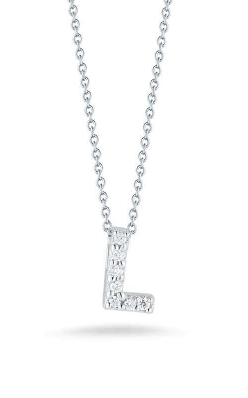 Roberto Coin Love Letter L White Gold and Diamonds Pendant (001634AWCHXL) | Bandiera Jewellers Toronto and Vaughan