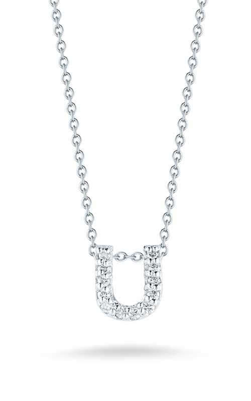 Roberto Coin Love Letter U White Gold and Diamonds Pendant (001634AWCHXU) | Bandiera Jewellers Toronto and Vaughan