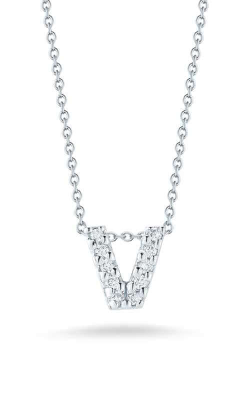 Roberto Coin Love Letter V White Gold and Diamonds Pendant (001634AWCHXV) | Bandiera Jewellers Toronto and Vaughan