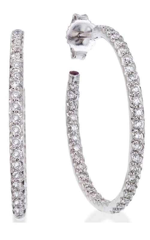 Roberto Coin Perfect Diamond Hoops 18k Gold Earrings 000602AWERX0 | Bandiera Jewellers Toronto and Vaughan