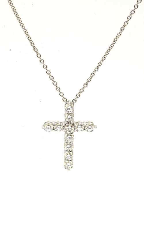 Roberto Coin White gold and Diamond Cross Necklace 001143AWCHX0 | Bandiera Jewellers Toronto and Vaughan