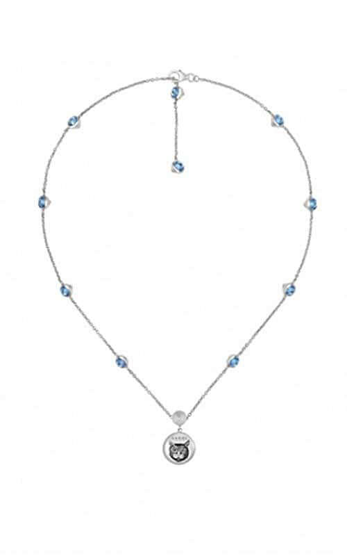 Discontiued-Gucci Blind For Love Silver with Blue Zirconia Necklace (YBB50217000100U) | Bandiera Jewellers Toronto and Vaughan