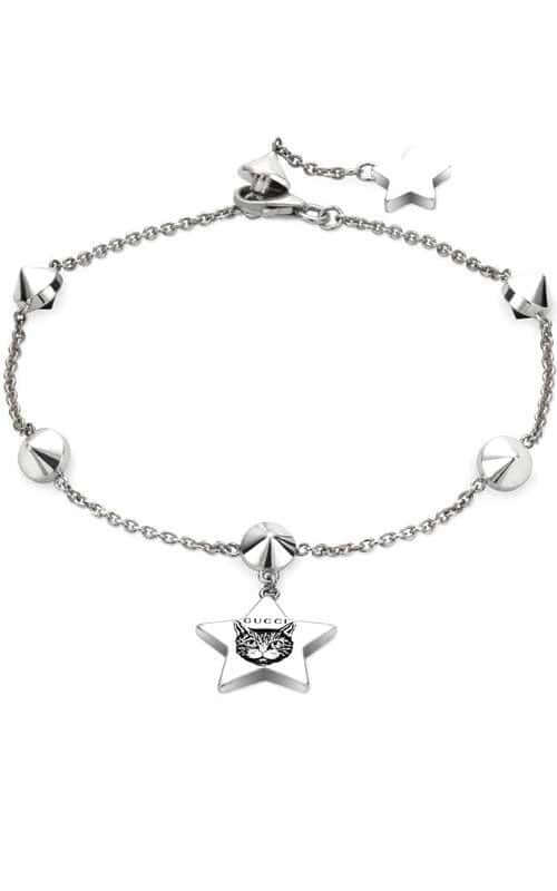 Discontinued-Gucci Blind For Love Star Aureco Black Silver and Black Spinal Bracelet (YBA502168001017) | Bandiera Jewellers Toronto and Vaughan