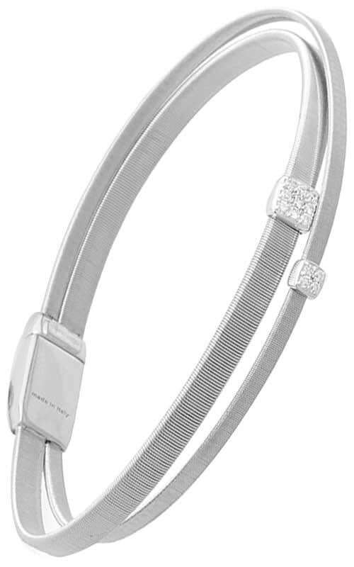Marco Bicego Masai Two Strand Crossover White Gold &amp; Diamond Bracelet (BG732-B) | Bandiera Jewellers Toronto and Vaughan
