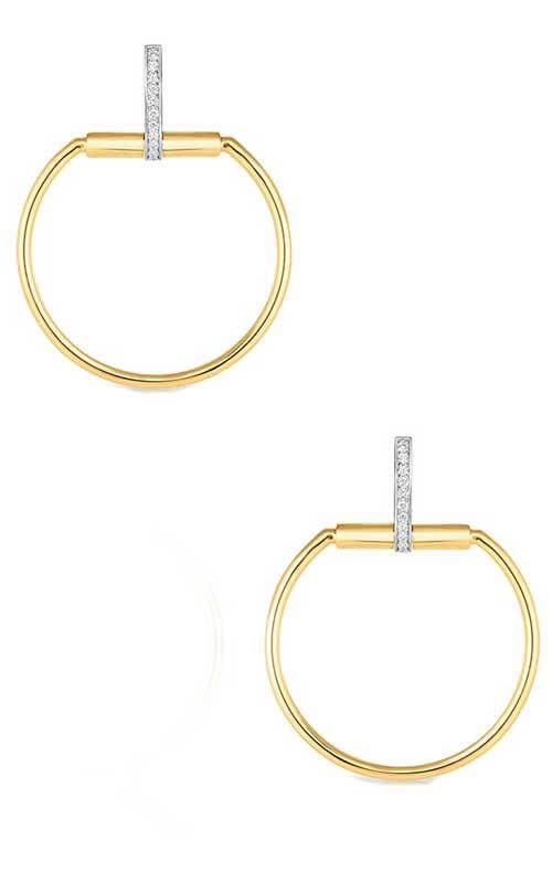 Robert Coin Classica Parisienne Large Circle Yellow Gold and Diamonds Drop Earrings (8882385AJERX) | Bandiera Jewellers Toronto and Vaughan