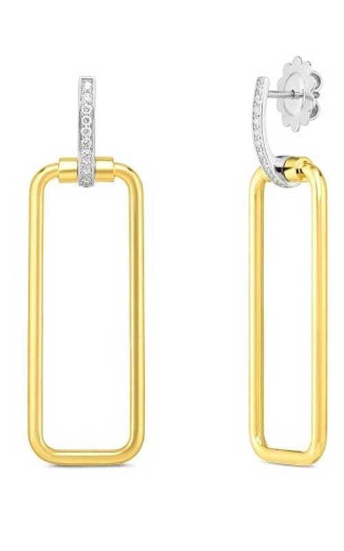Roberto Coin Classica Parisienne Gold and Diamonds Rectangle Drop Earrings (8882482AJERX) | Bandiera Jewellers Toronto and Vaughan