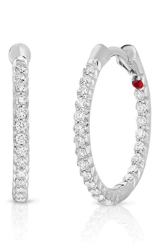 Roberto Coin Baby Hoops Gold and Diamonds Earrings (000424AWERX0) | Bandiera Jewellers Toronto and Vaughan