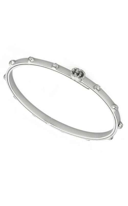 GUCCI GG Running 18k White Gold &amp; Diamonds Bracelet YBA554573001016 | Bandiera Jewellers Toronto and Vaughan