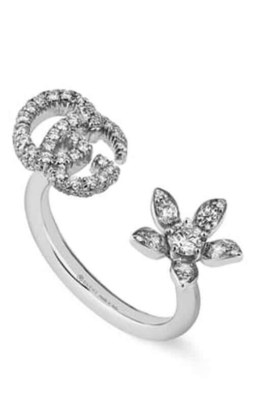 GUCCI Flora 18k White Gold &amp; Diamonds Ring YBC582019001014 | Bandiera Jewellers Toronto and Vaughan